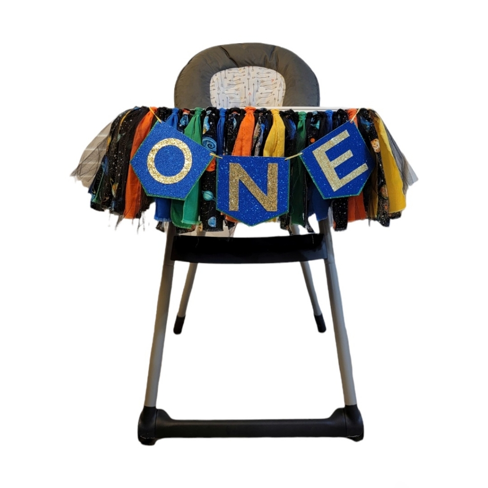Birthday high chair banner "one"